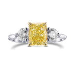 Fancy Yellow Radiant & Round 3-stone Ring