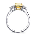 Fancy Yellow Radiant & Round 3-stone Ring