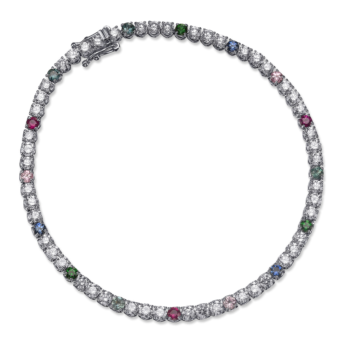 Multi-Color Diamond & Gemstone Bracelet  