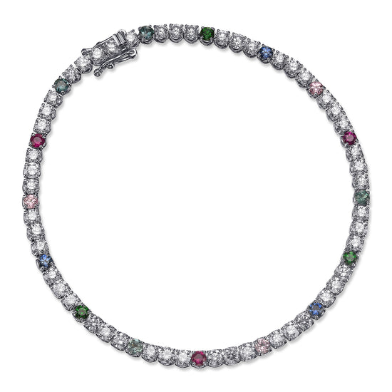 Multi-Color Diamond & Gemstone Bracelet  