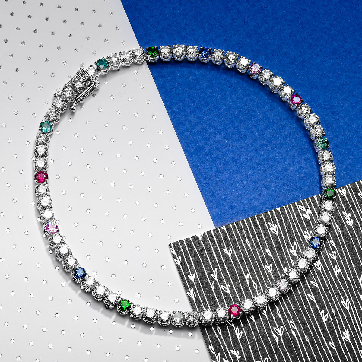 Multi-Color Diamond & Gemstone Bracelet  