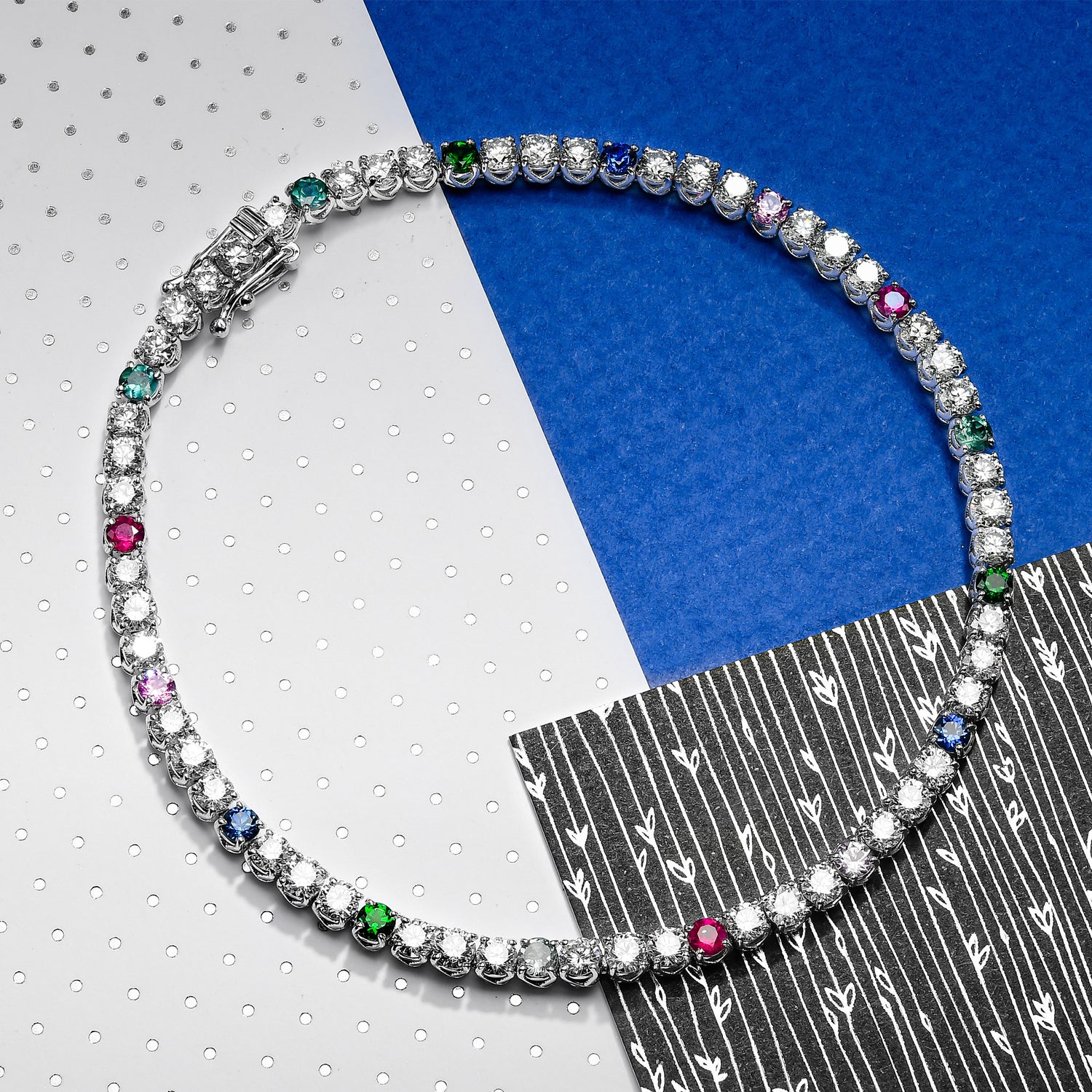 Multi-Color Diamond & Gemstone Bracelet  