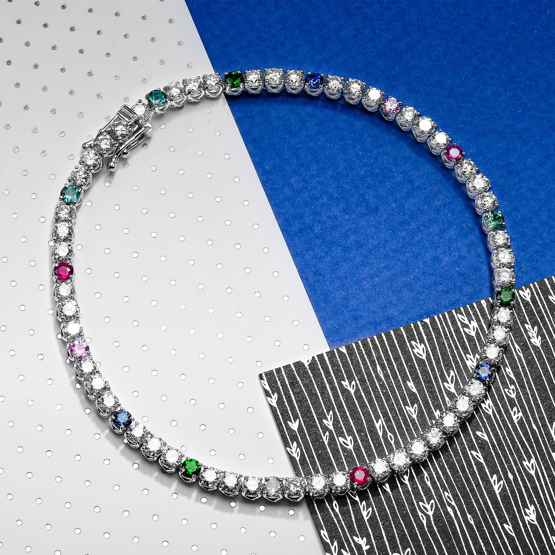Multi-Color Diamond & Gemstone Bracelet  