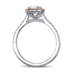 Fancy Intense Yellowish Green Radiant Halo Diamond Ring 