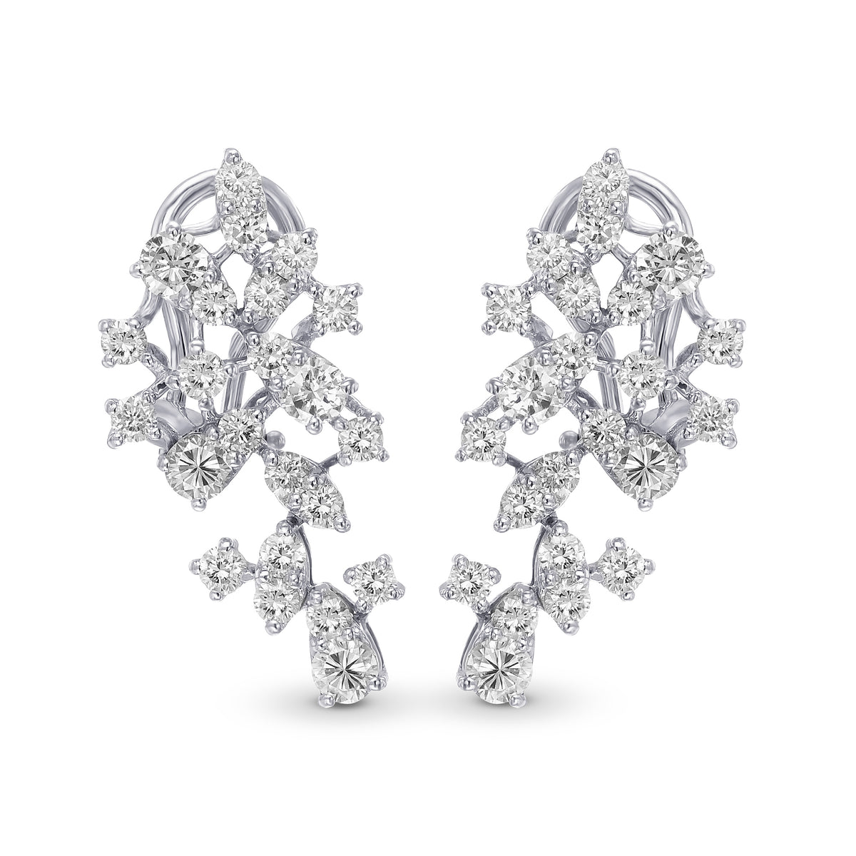 Colorless Cluster Diamond Earrings