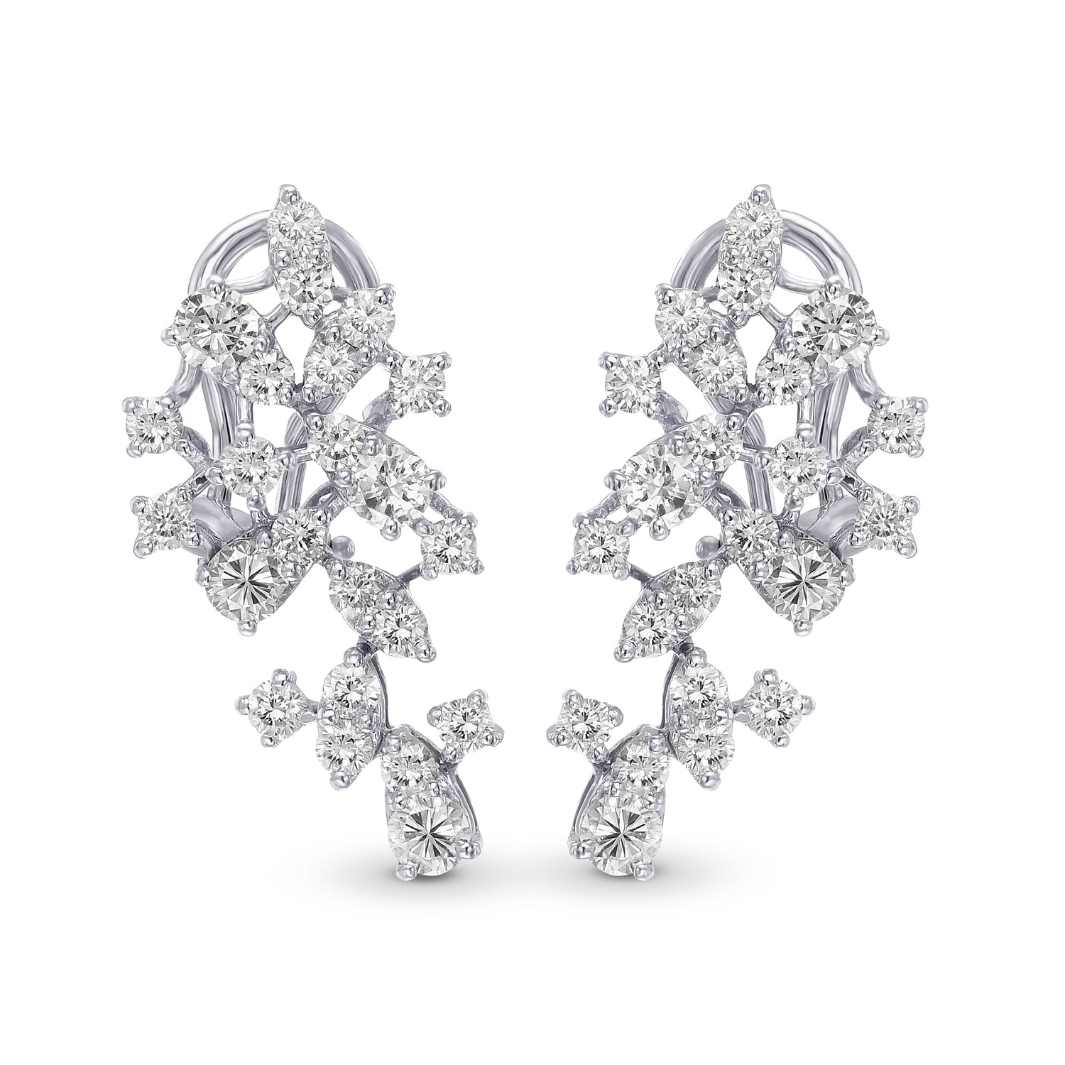 Colorless Cluster Diamond Earrings