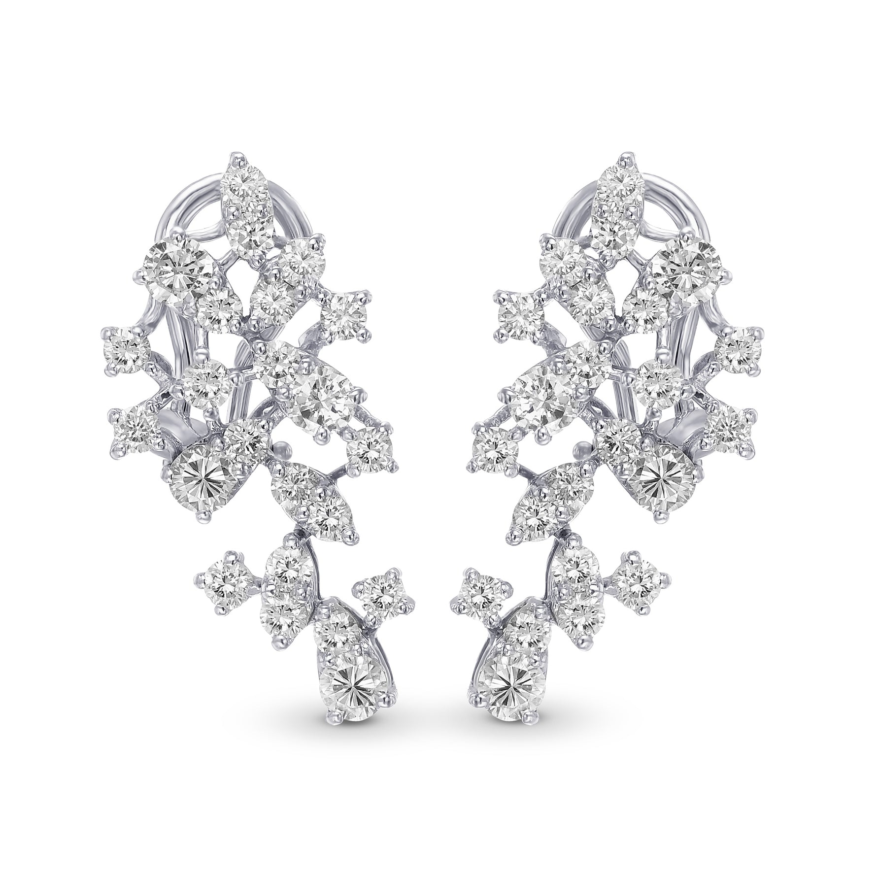 Colorless Cluster Diamond Earrings