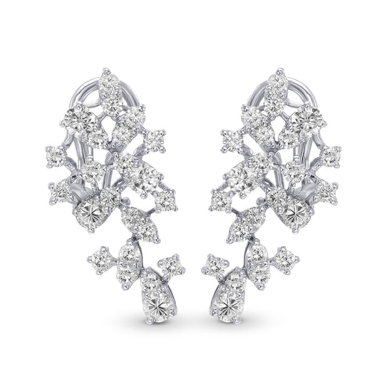 Colorless Cluster Diamond Earrings