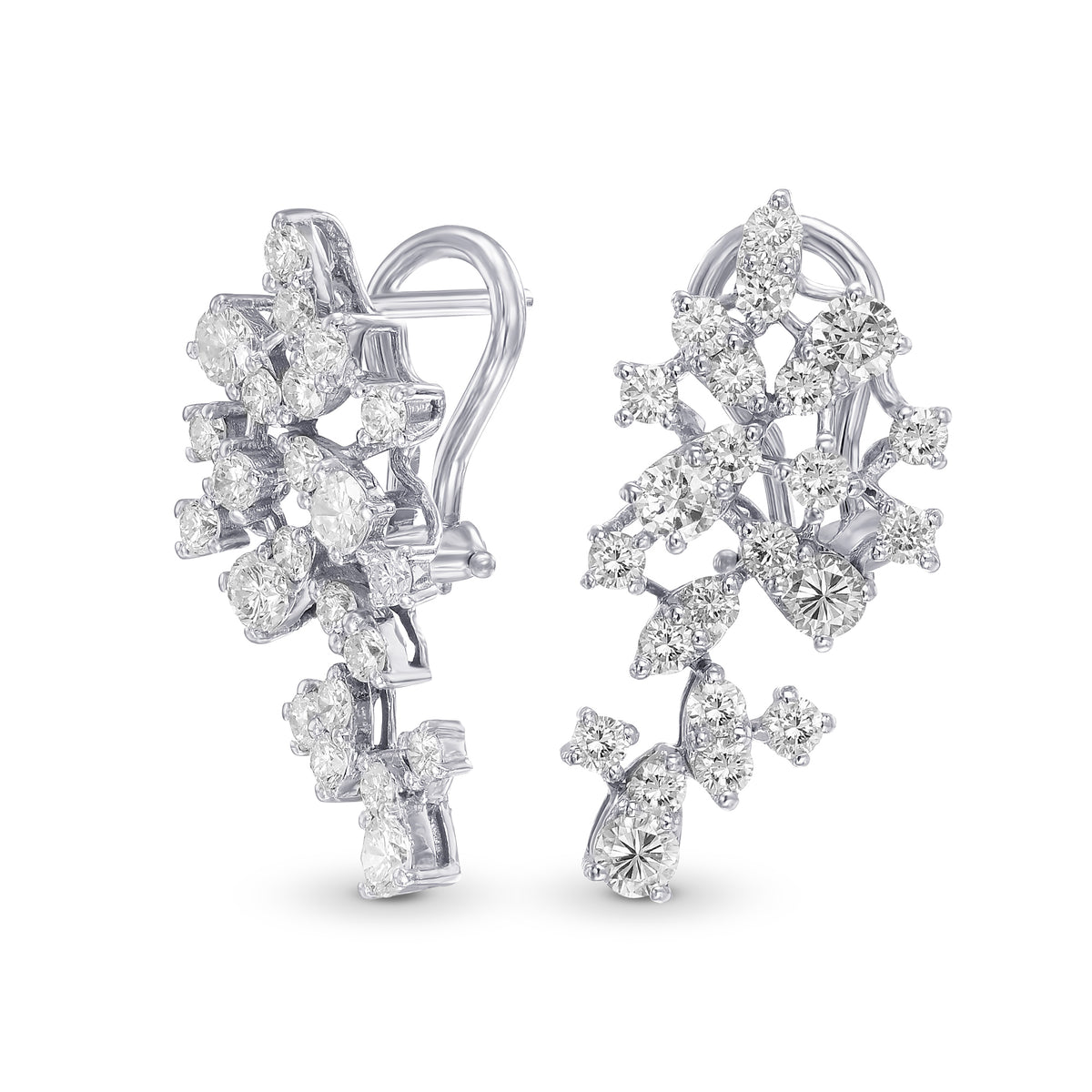 Colorless Cluster Diamond Earrings