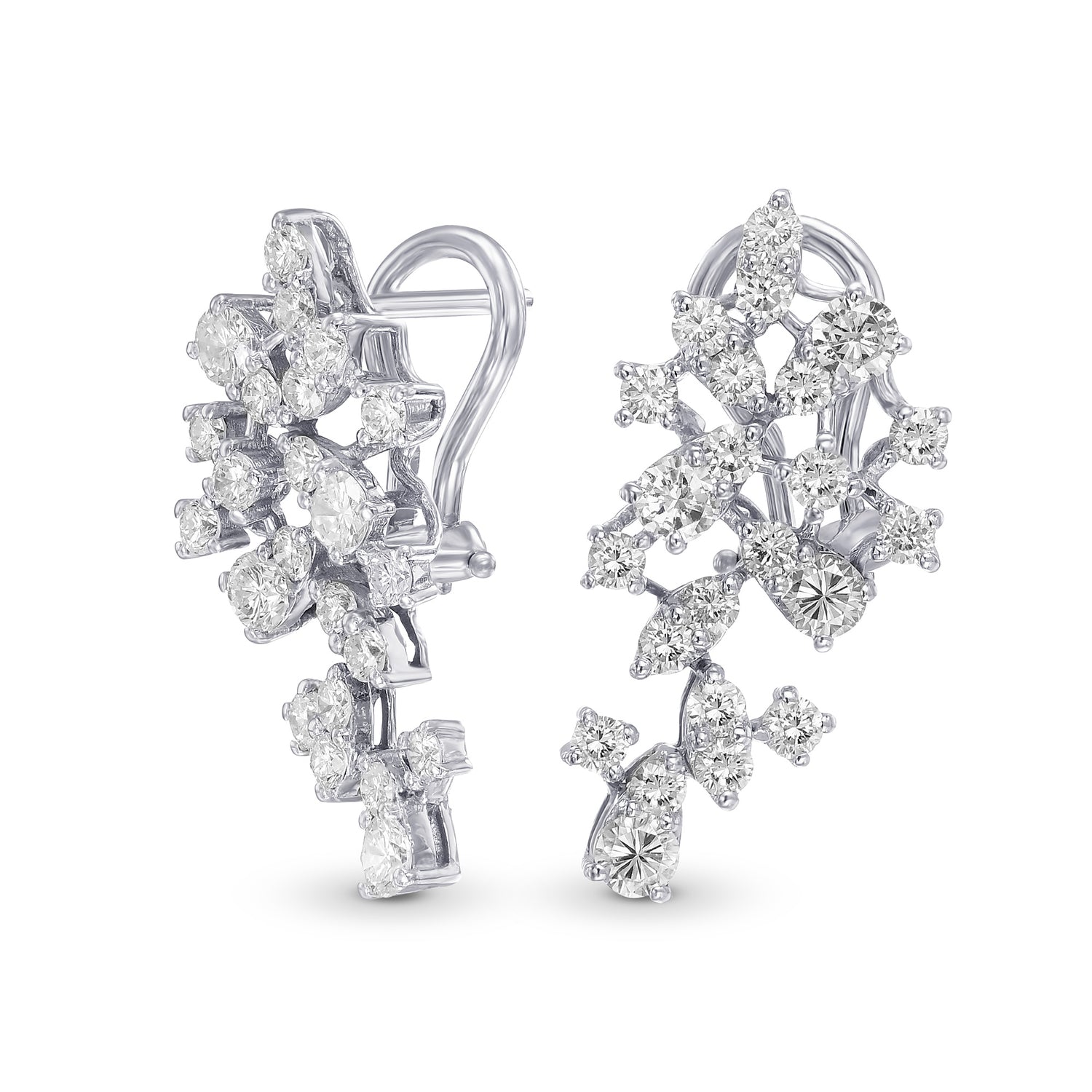 Colorless Cluster Diamond Earrings