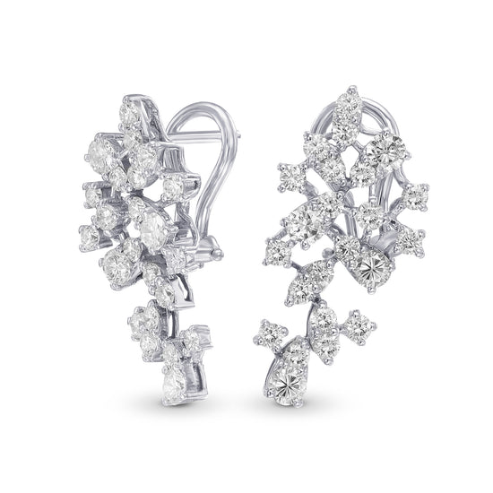 Colorless Cluster Diamond Earrings