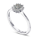 Fancy Intense Green Blue Cushion Halo Diamond Ring