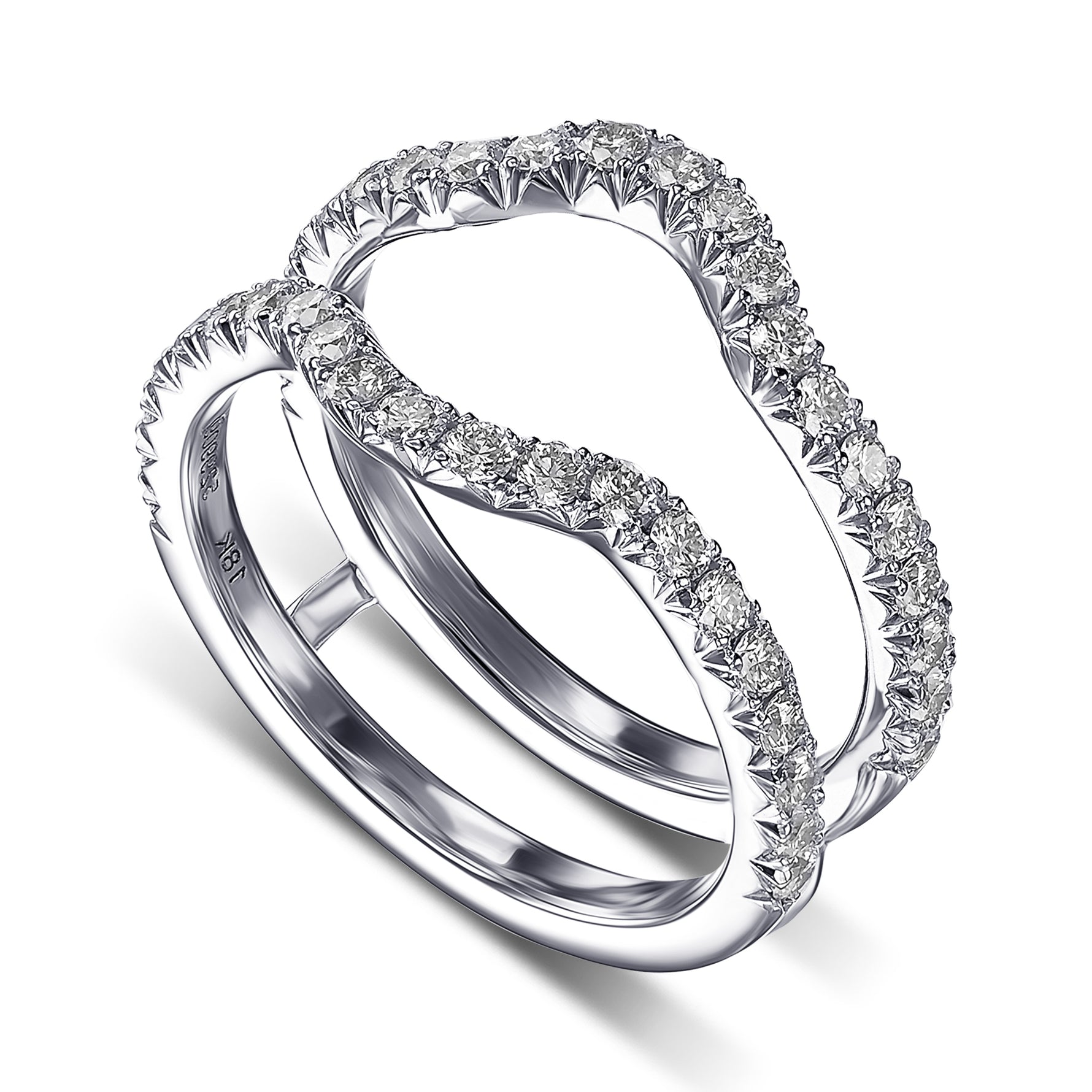 Contoured Diamond Wedding Band (Jacket) Ring