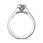 Fancy Intense Pink Pear Halo Diamond Ring