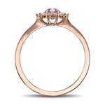 Fancy Intense Purplish Pink Round Halo Diamond Ring