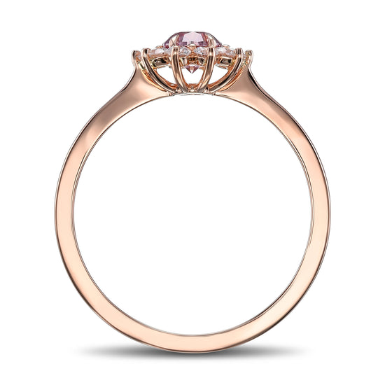 Fancy Intense Purplish Pink Round Halo Diamond Ring