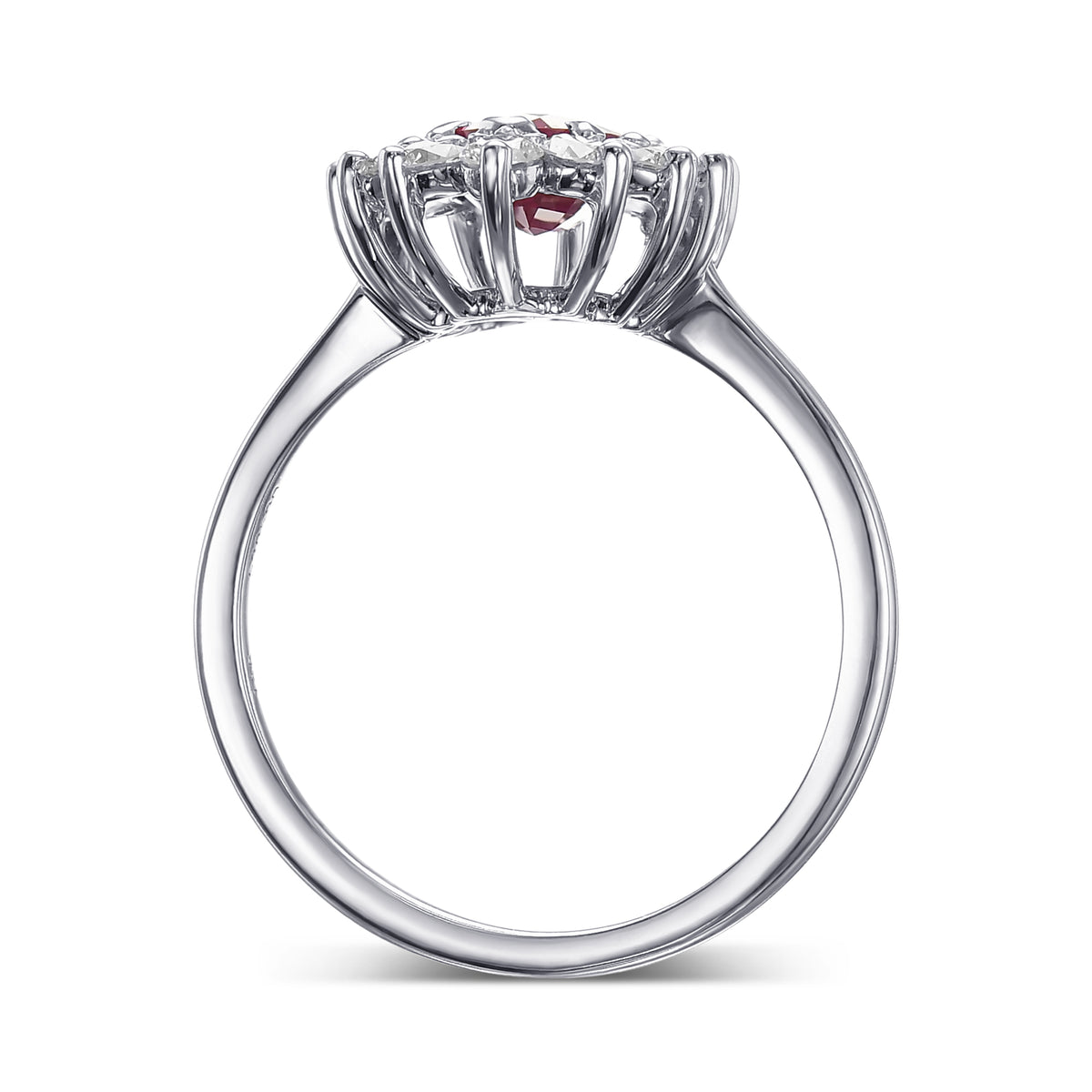 Marquise Ruby and Diamond Halo Ring