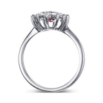 Marquise Ruby and Diamond Halo Ring