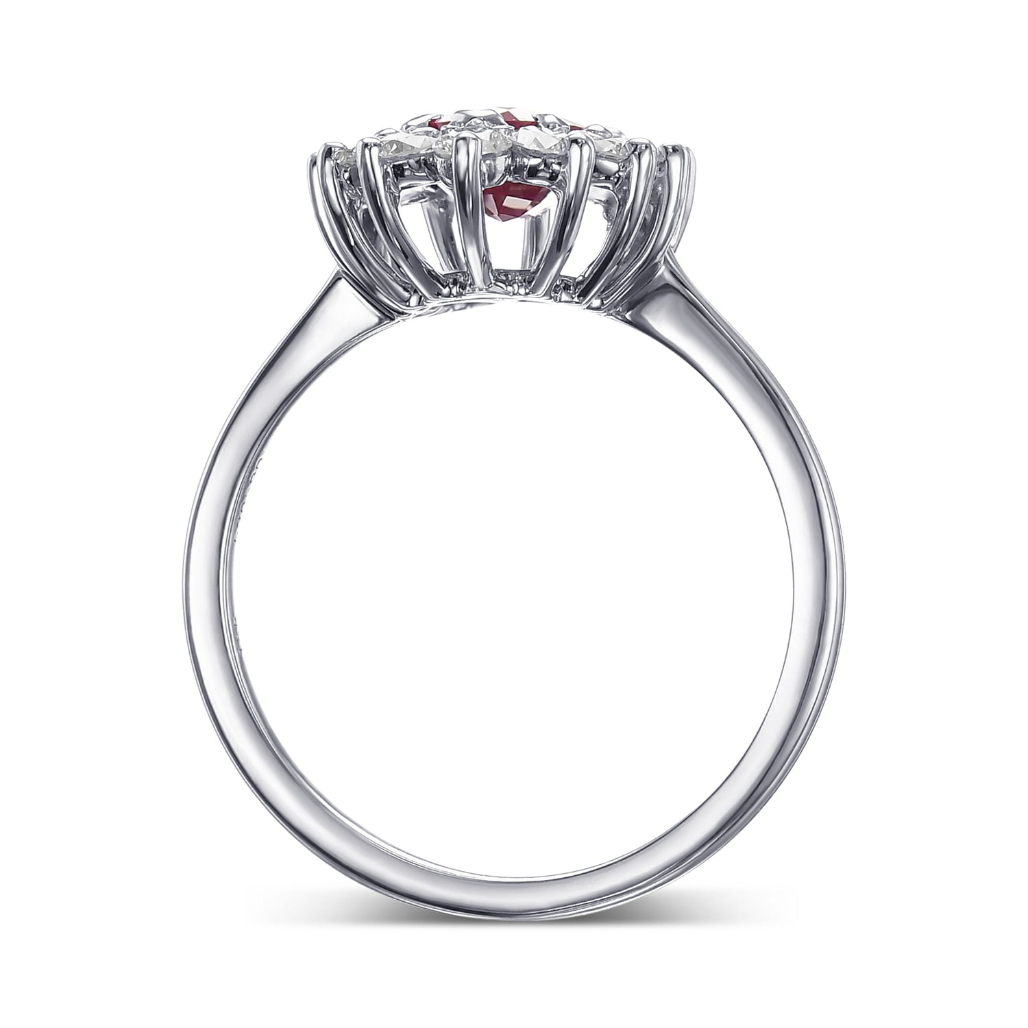 Marquise Ruby and Diamond Halo Ring