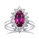 Marquise Ruby and Diamond Halo Ring