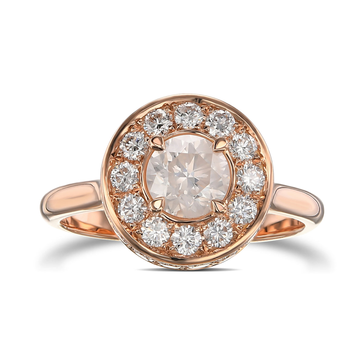 Fancy White Round Halo Diamond Ring