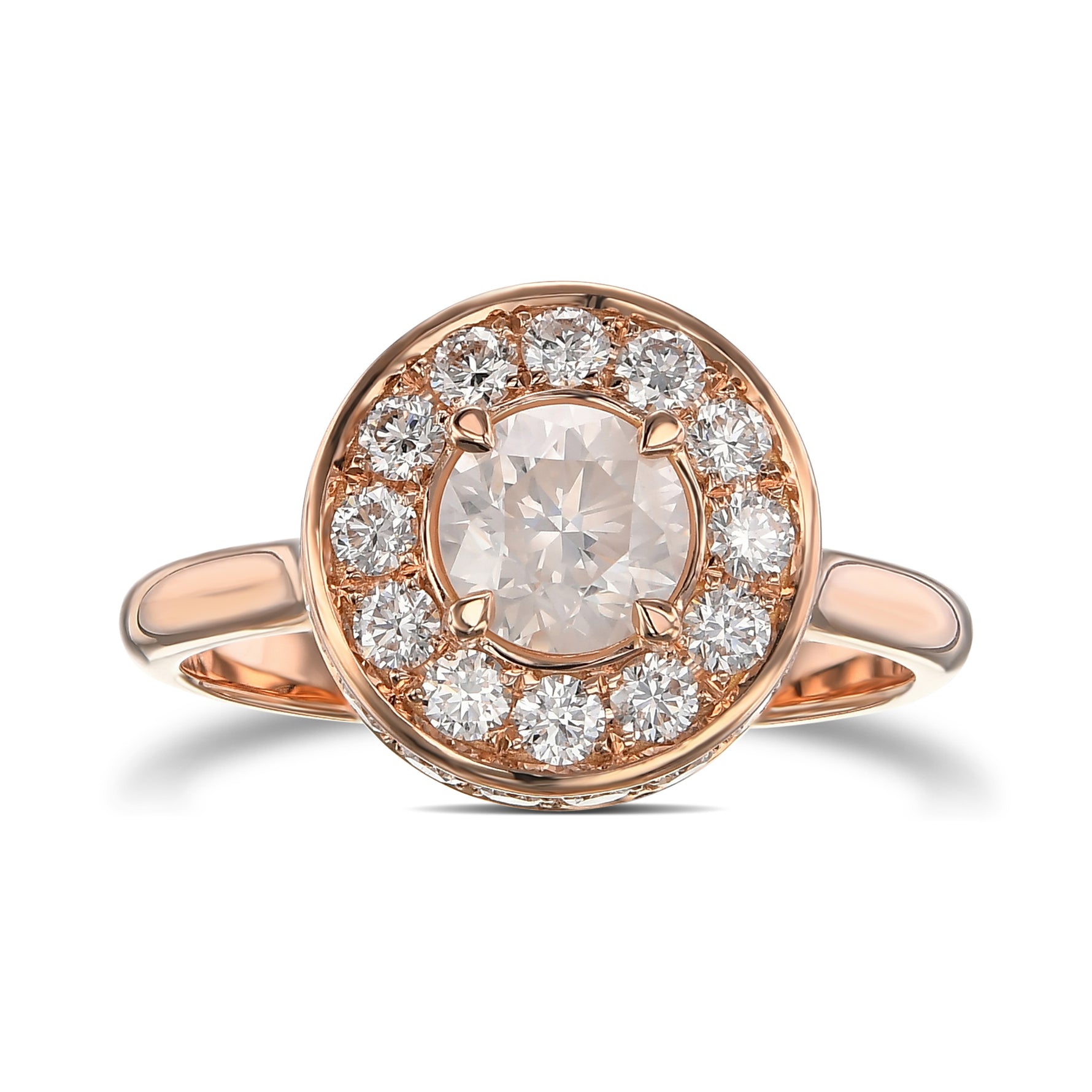 Fancy White Round Halo Diamond Ring