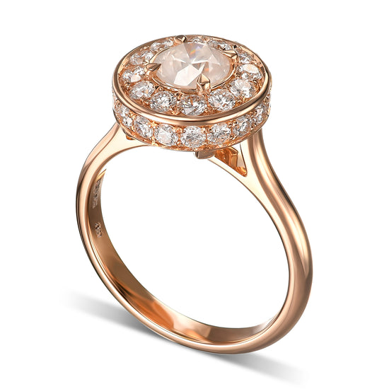 Fancy White Round Halo Diamond Ring