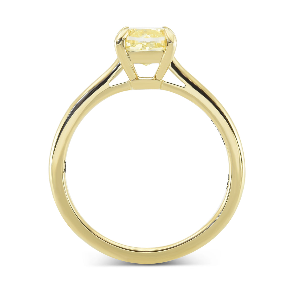 Fancy Yellow Cushion Solitaire Diamond Ring