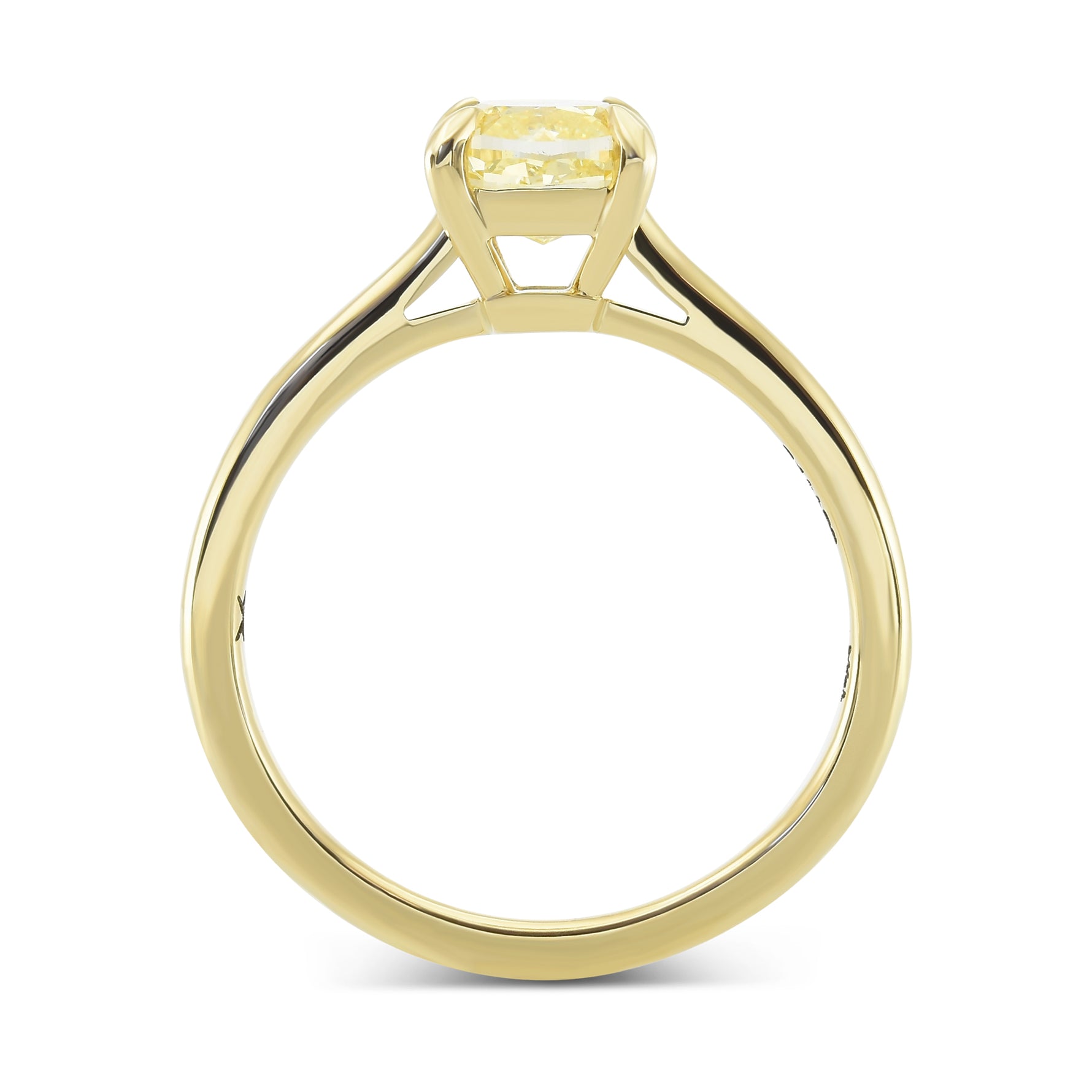 Fancy Yellow Cushion Solitaire Diamond Ring