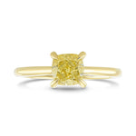 Fancy Yellow Cushion Solitaire Diamond Ring