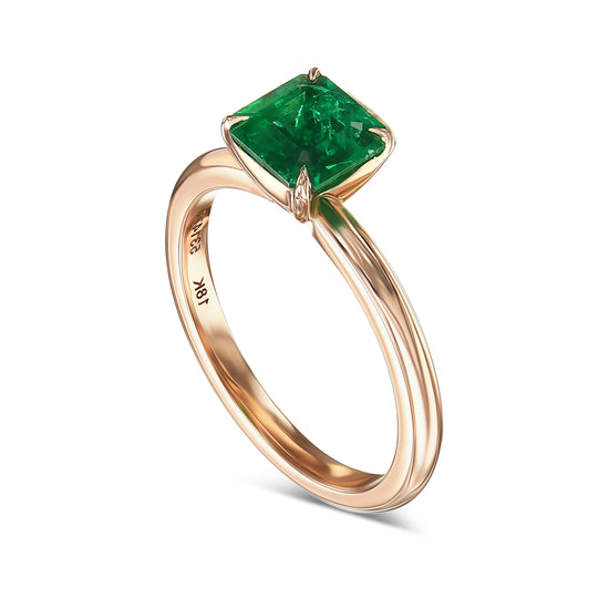 Muzo Emerald Solitaire Ring