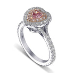 Fancy Vivid Purple Pink Heart Halo Diamond Ring