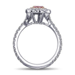 Fancy Vivid Purple Pink Heart Halo Diamond Ring