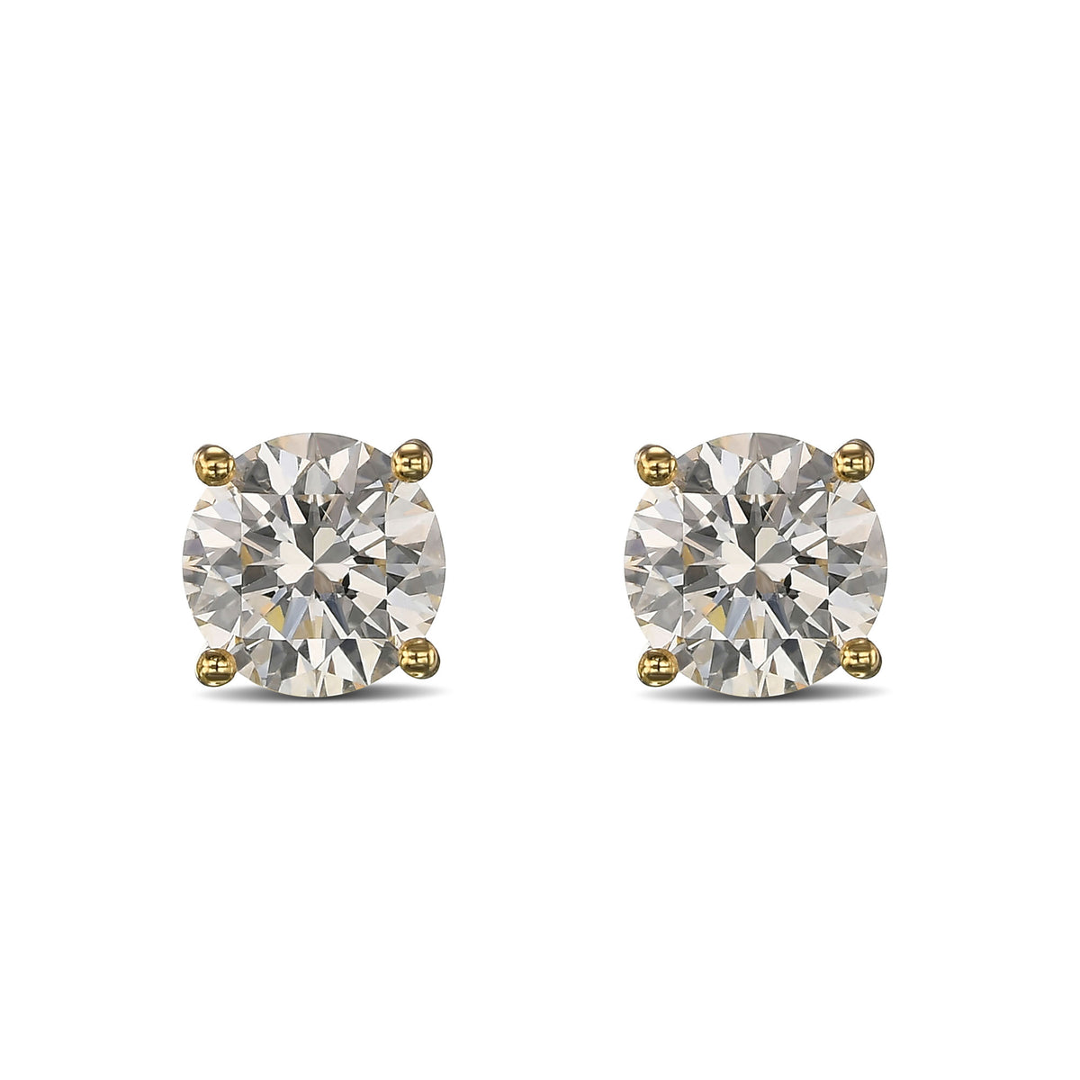 Round Brilliant Stud Diamond Earrings