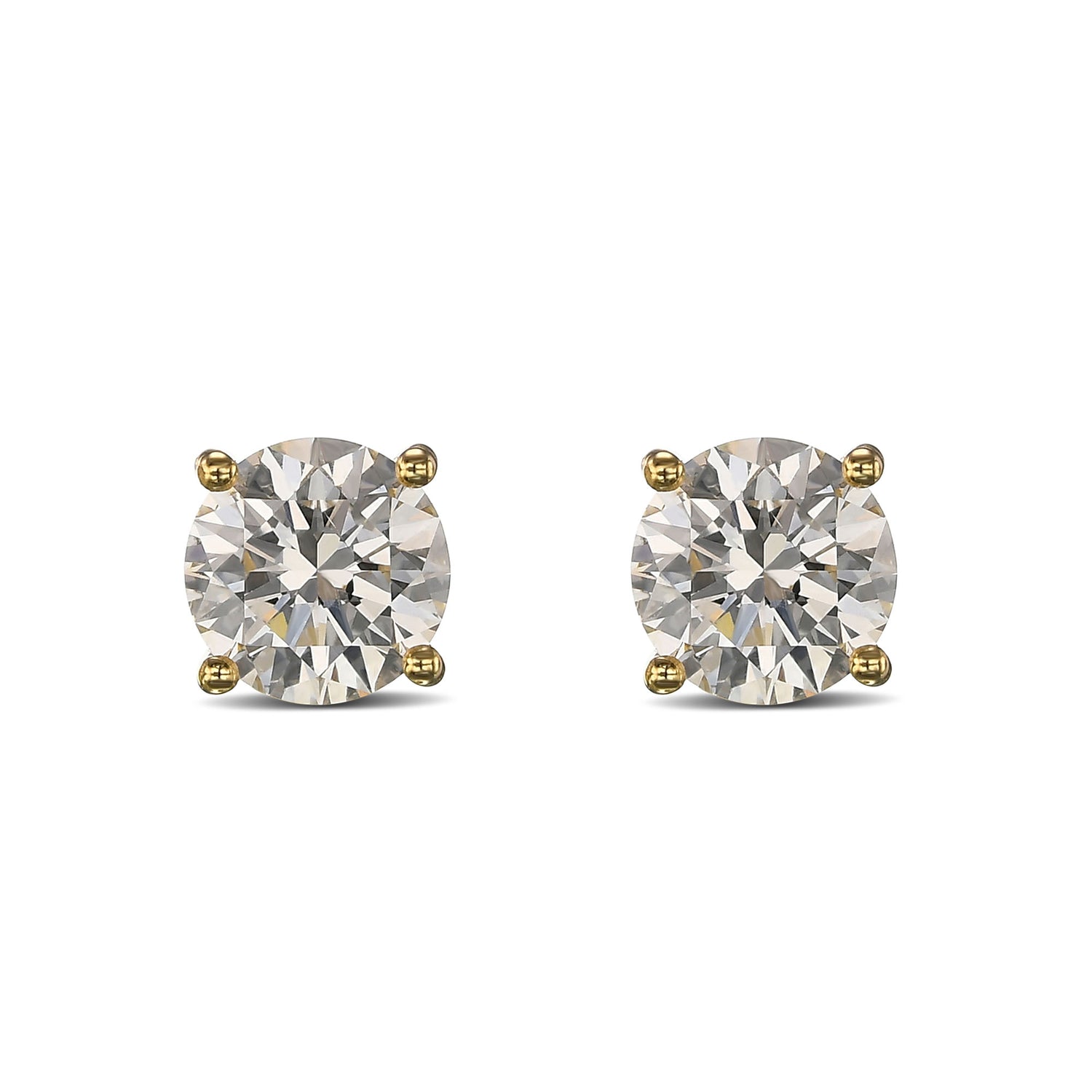 Round Brilliant Stud Diamond Earrings