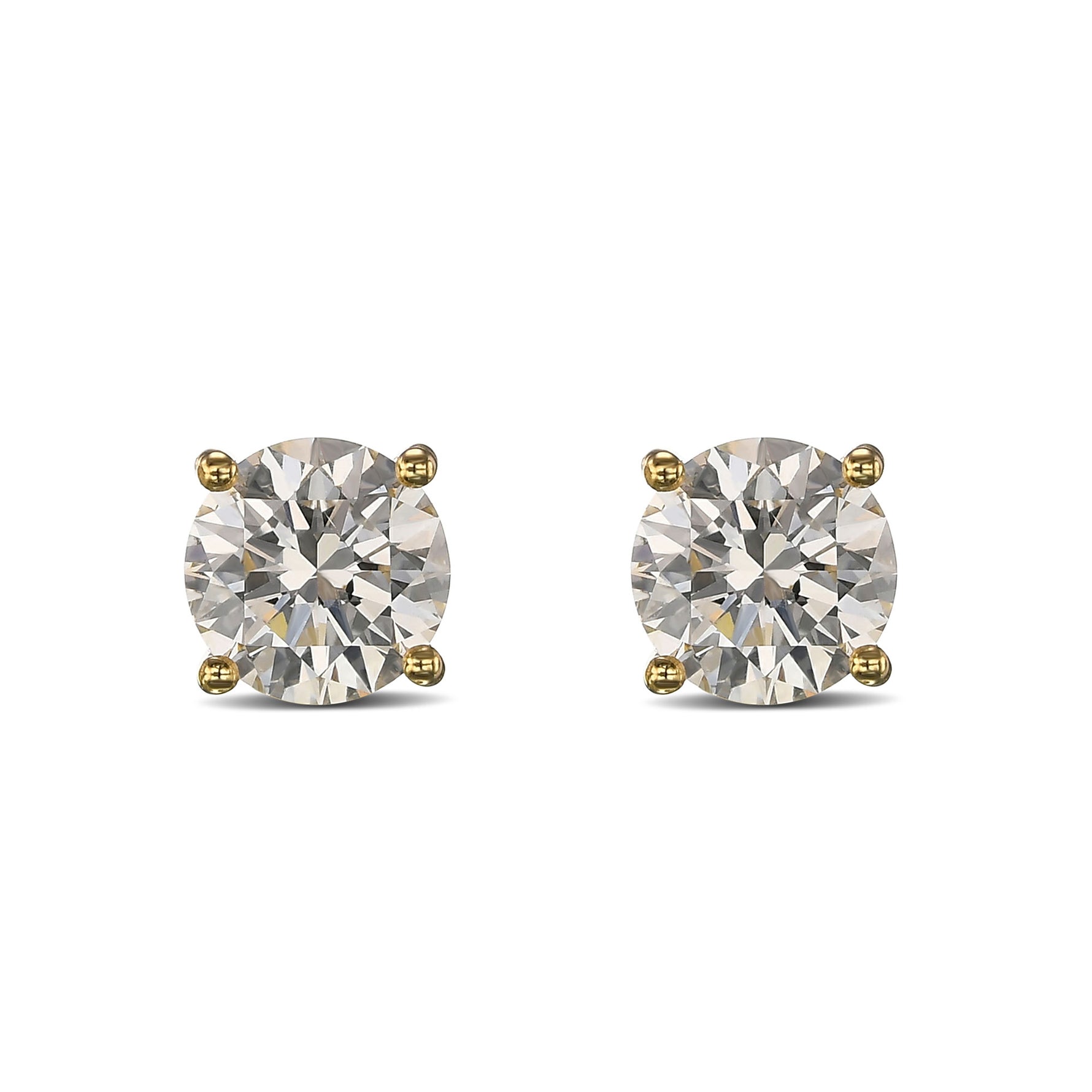 Round Brilliant Stud Diamond Earrings