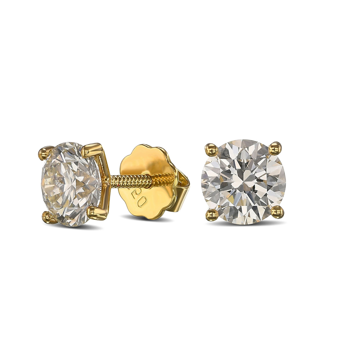 Round Brilliant Stud Diamond Earrings