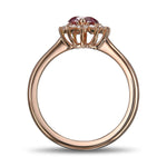 Fancy Deep Pink 2P Heart Halo Diamond Ring
