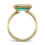 Muzo Emerald Half-Bezel Solitaire Ring
