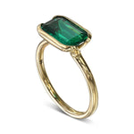 Muzo Emerald Half-Bezel Solitaire Ring