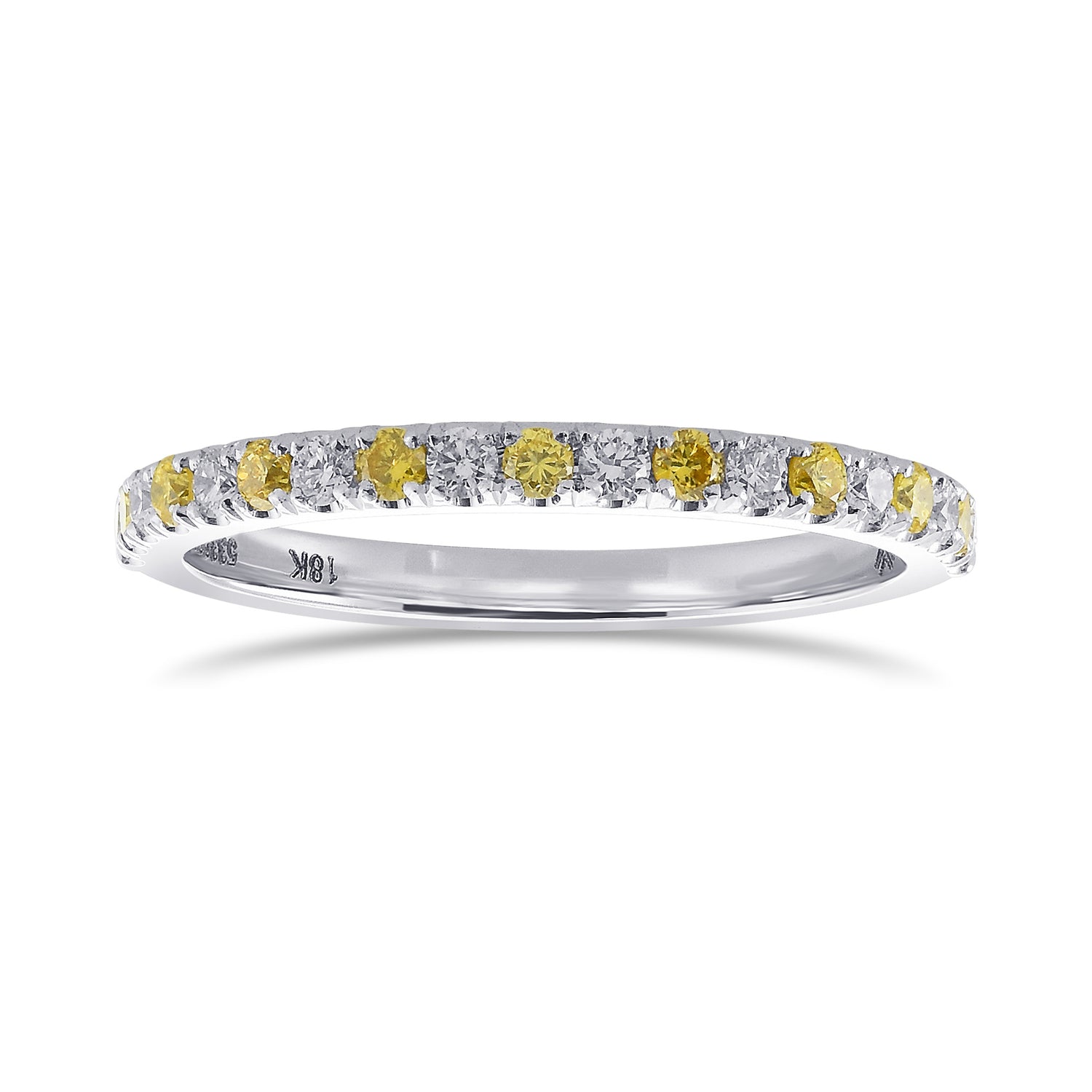  Fancy Intense Yellow and White Diamond Band Ring