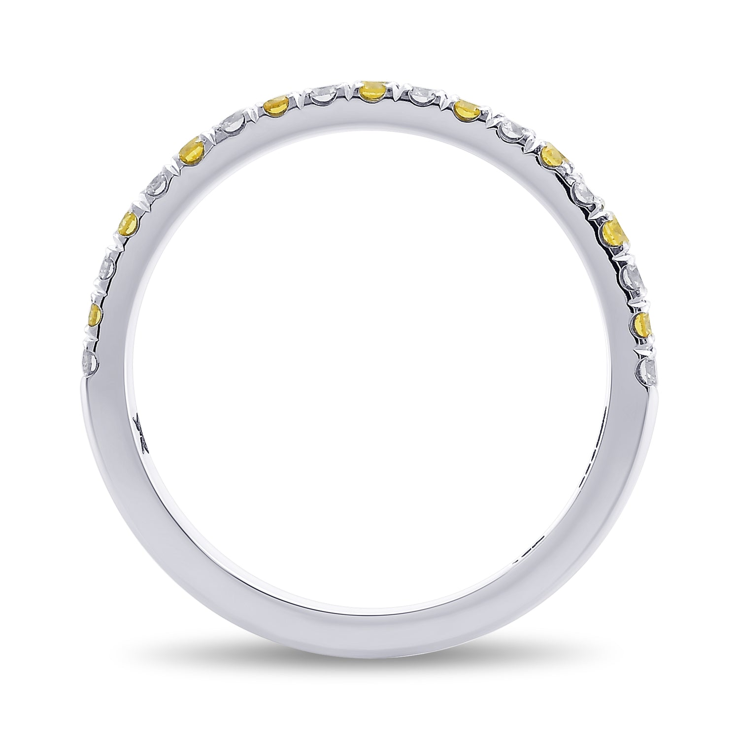  Fancy Intense Yellow and White Diamond Band Ring