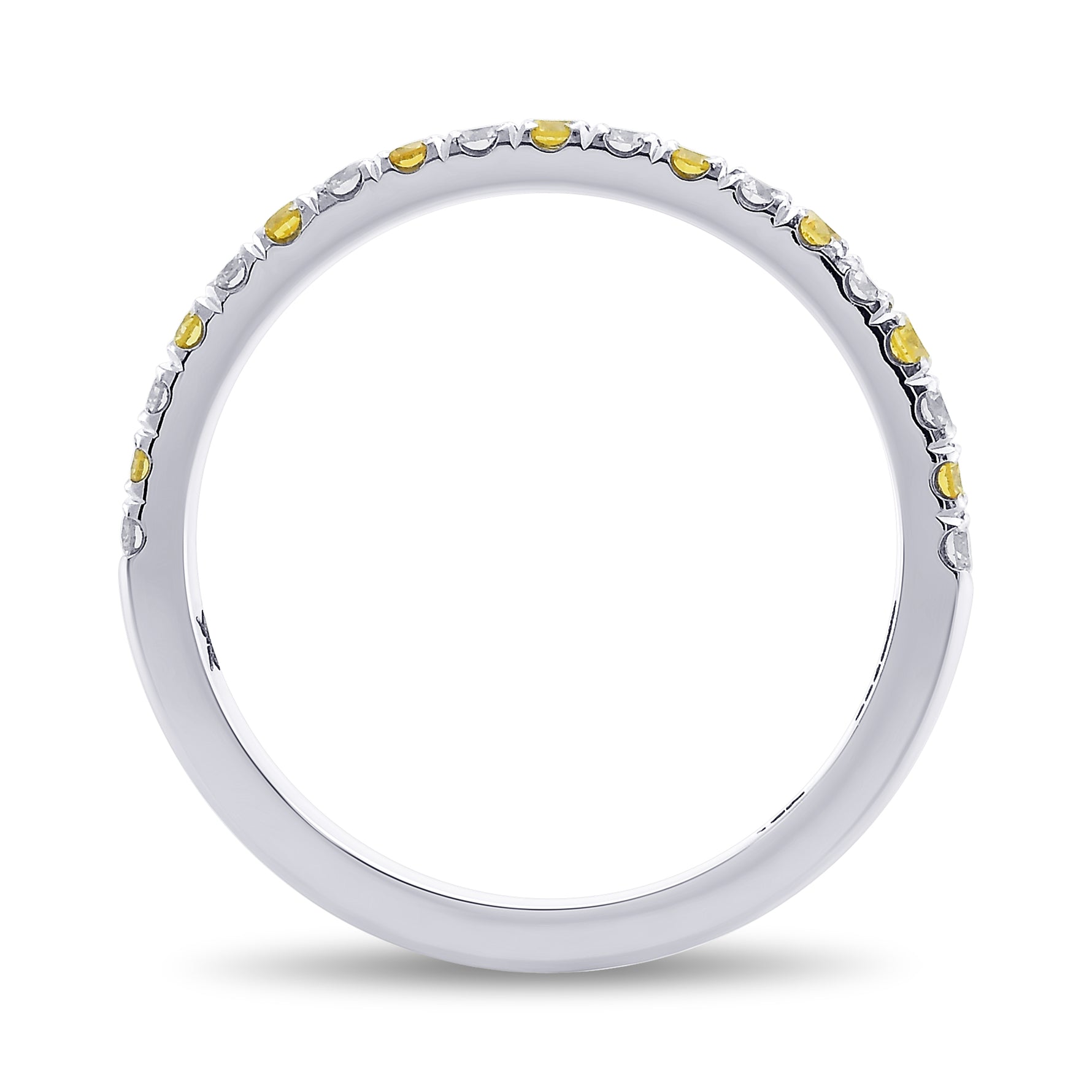  Fancy Intense Yellow and White Diamond Band Ring