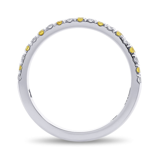  Fancy Intense Yellow and White Diamond Band Ring