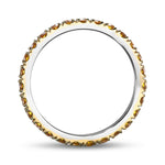 Fancy Deep Orangy Yellow Round Diamond Band