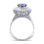 Cushion Tanzanite and Diamond Ballerina Ring
