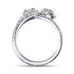 Fancy Intense Purple Pink & Fancy Pink Pear Diamond 2 Stone Halo Ring