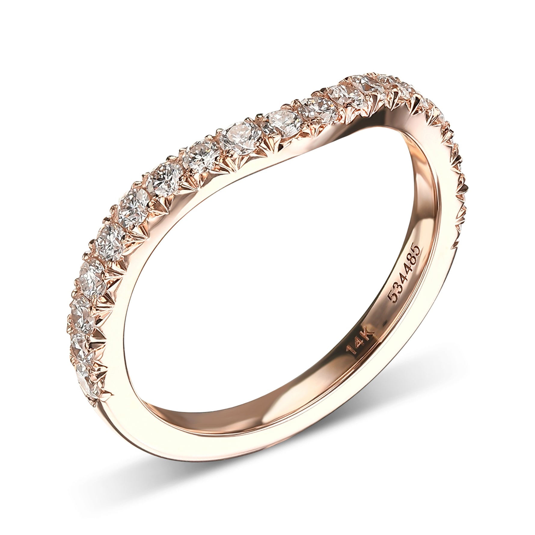 Contoured Diamond Wedding Band