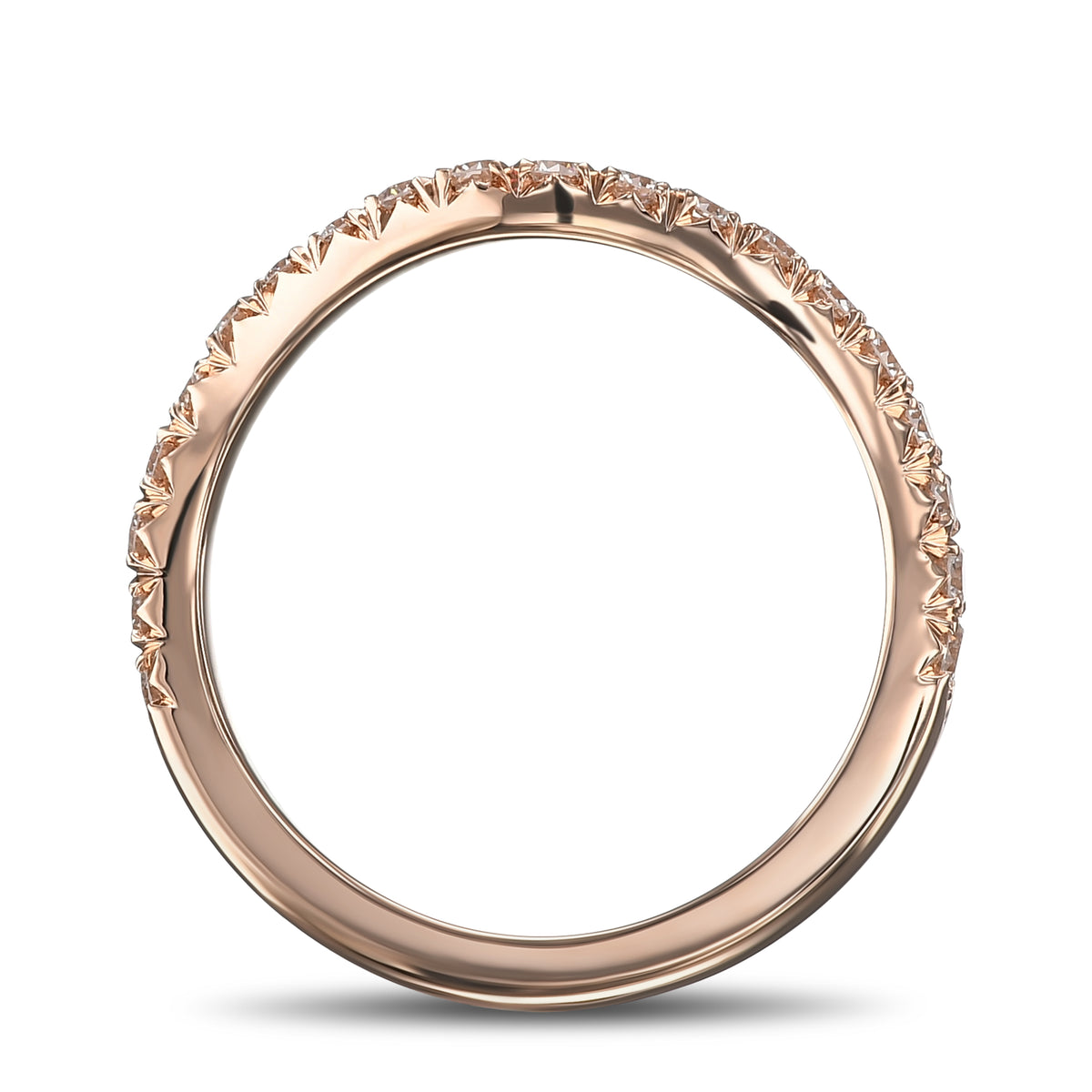 Contoured Diamond Wedding Band