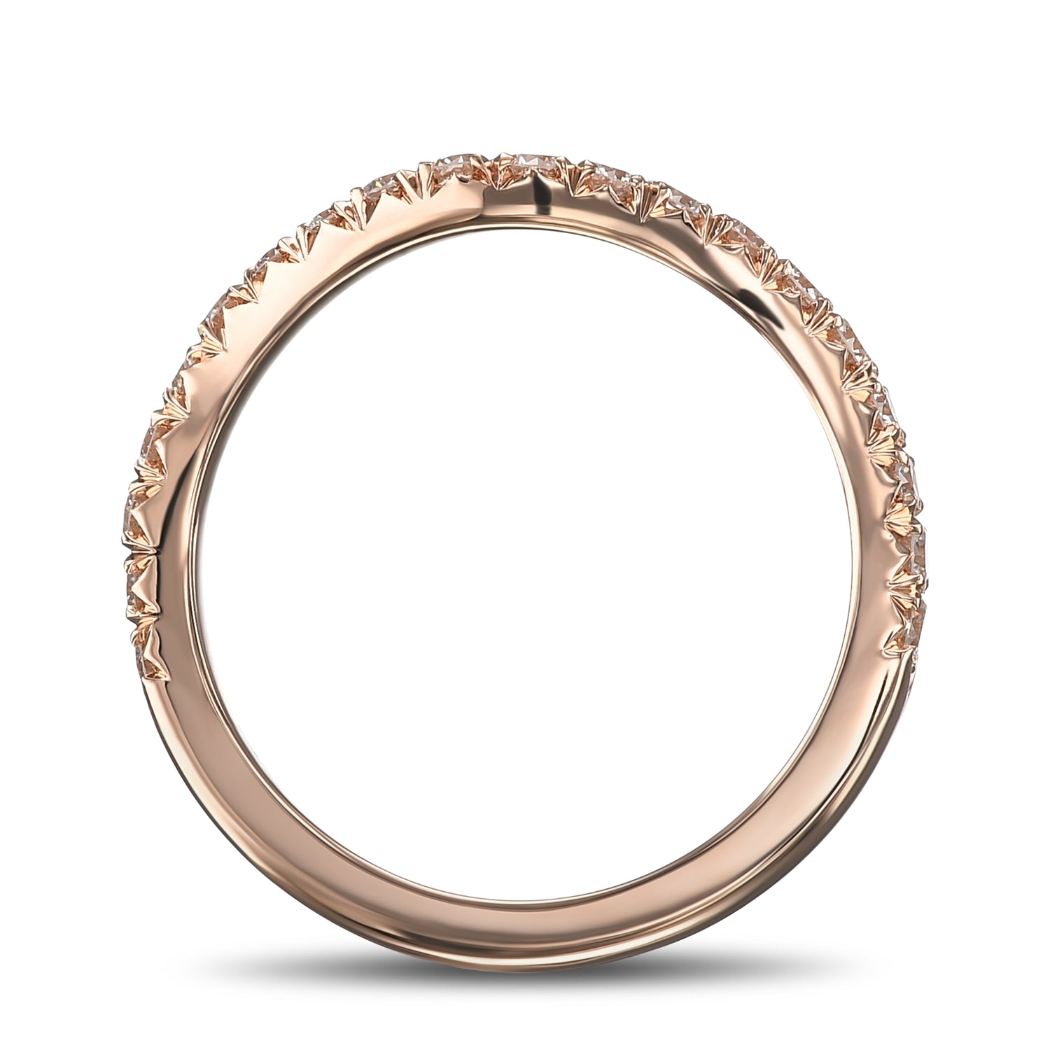 Contoured Diamond Wedding Band